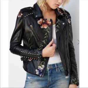 Blank NYC Studded Embroidered Moto Jacket